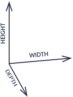 Dimension indicator arrows