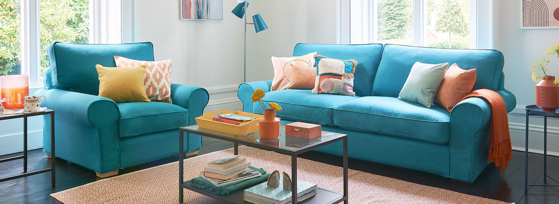Aqua sofa deals